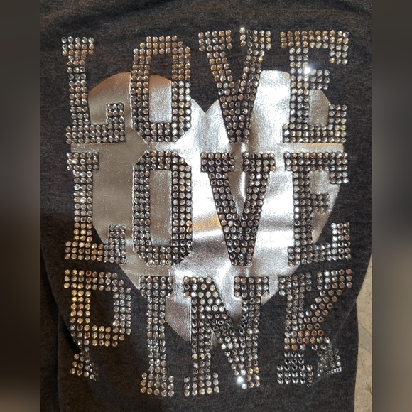 Victoria's Secret PINK Rare Vintage Y2K 3pc Bling Flared Sweats Heart Set XS-M - Picture 10 of 16